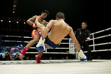 Image showing Muay Thai Championship fight