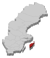 Image showing Map of Sweden, Gotland County highlighted