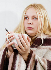 Image showing girl with a cup