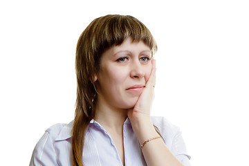 Image showing young woman with a toothache