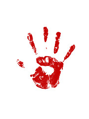 Image showing Hand print on the white 