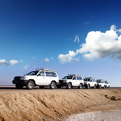 Image showing By jeeps with 4 deserts of Africa