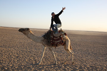 Image showing pose on the camel