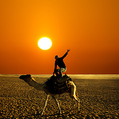 Image showing pose on the camel