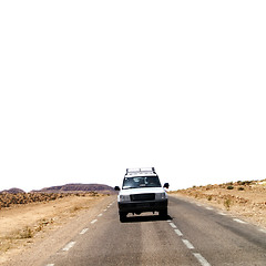 Image showing Jeep safari through the deserts of Africa