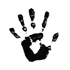 Image showing black handprint on white background