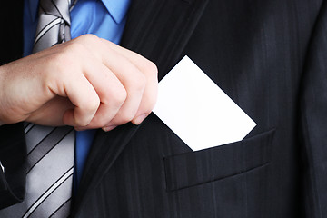 Image showing Gentleman showing businesscard