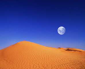 Image showing moon at night in africa just a minute away