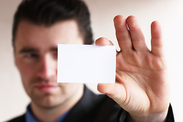 Image showing businessman show blank card