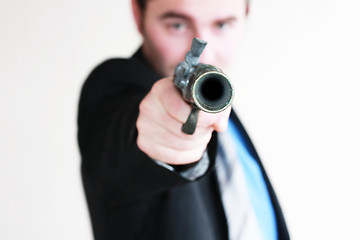 Image showing business man with gun