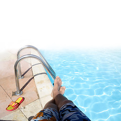 Image showing Swimming pool with ladder