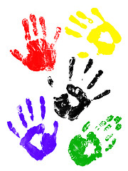 Image showing Colorful handprints