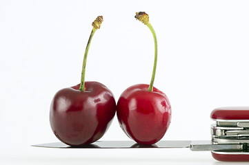 Image showing Red cherries