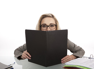 Image showing young successful business woman in the office