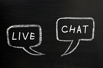 Image showing Two speech bubbles of live chat