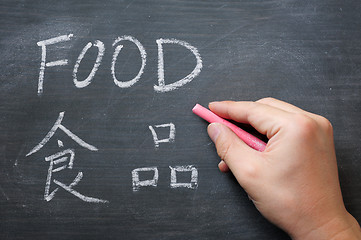 Image showing Food - word written on a smudged blackboard