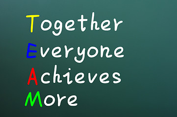 Image showing Team acronym for together everyone achieves more