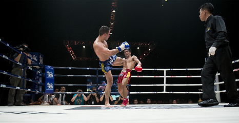 Image showing Muay Thai Championship fight