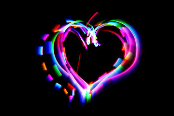 Image showing heart from the color lights