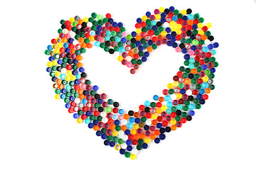 Image showing heart from the color plastic caps