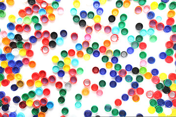Image showing color plastic caps background