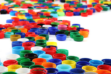 Image showing plastic color caps background