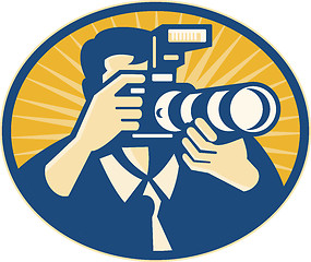 Image showing Photographer DSLR Camera Shooting Retro