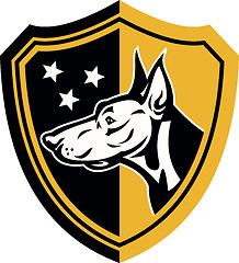 Image showing Doberman Guard Dog Stars Shield