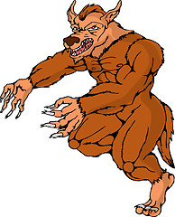 Image showing werewolf wolfman running attacking