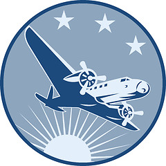 Image showing Vintage Propeller Airplane Retro