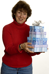 Image showing happy woman with gift