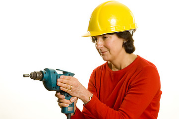 Image showing woman with electric drill