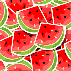 Image showing Seamless background with watermelon