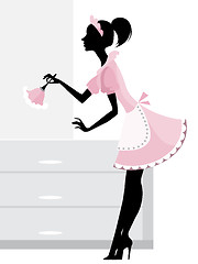 Image showing Maid cleaning