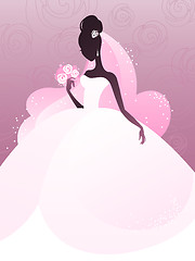 Image showing Young bride silhouette