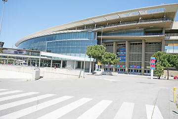 Image showing BARCELONA, SPAIN APRIL 26: Outside view of the Camp Nou, officia