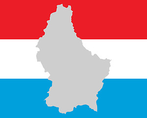 Image showing Map and flag of Luxembourg