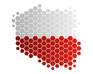 Image showing Map and flag of Poland