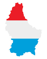 Image showing Map and flag of Luxembourg