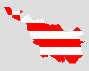 Image showing Map and flag of Bremen