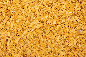 Image showing Yellow woodchips