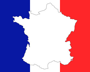 Image showing Map and flag of France