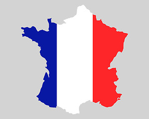 Image showing Map and flag of France