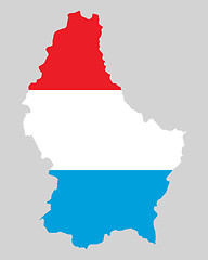 Image showing Map and flag of Luxembourg