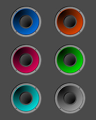 Image showing Coloured speakers