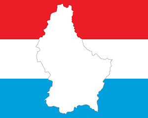 Image showing Map and flag of Luxembourg