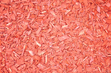 Image showing Red woodchips