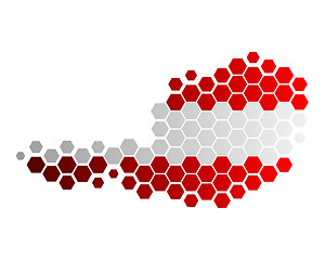 Image showing Map and flag of Austria