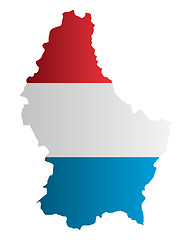 Image showing Map and flag of Luxembourg