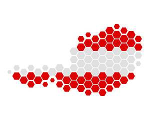 Image showing Map and flag of Austria